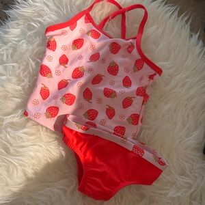 Strawberry Print Kids Swim Set